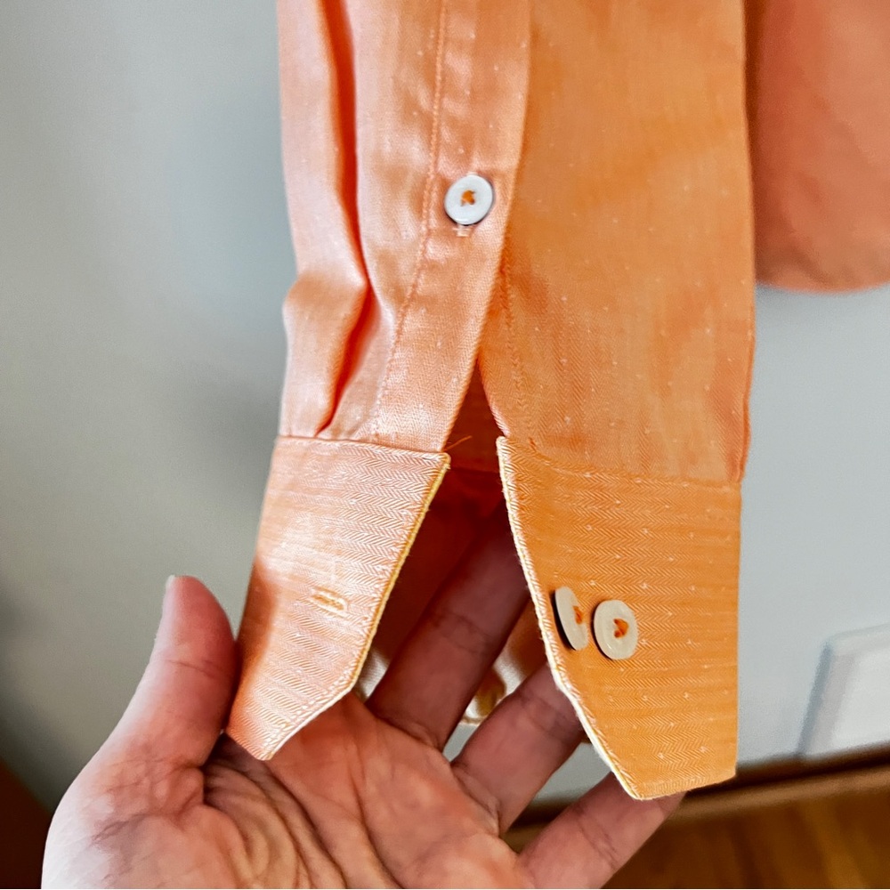 Original Penguin Textured Orange Button-Down Shirt Men’s Size 16.5 / 34–35 or L - Picture 6 of 10